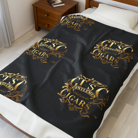 Gentlemen's Cigar Plush Blanket | Cozy Gift for Cigar Lovers, Home Decor, Decorative Throw Blanket, Perfect for Relaxation