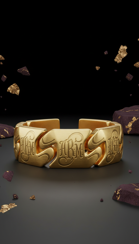 Gold-Plated Bracelet With Engraved Initials
