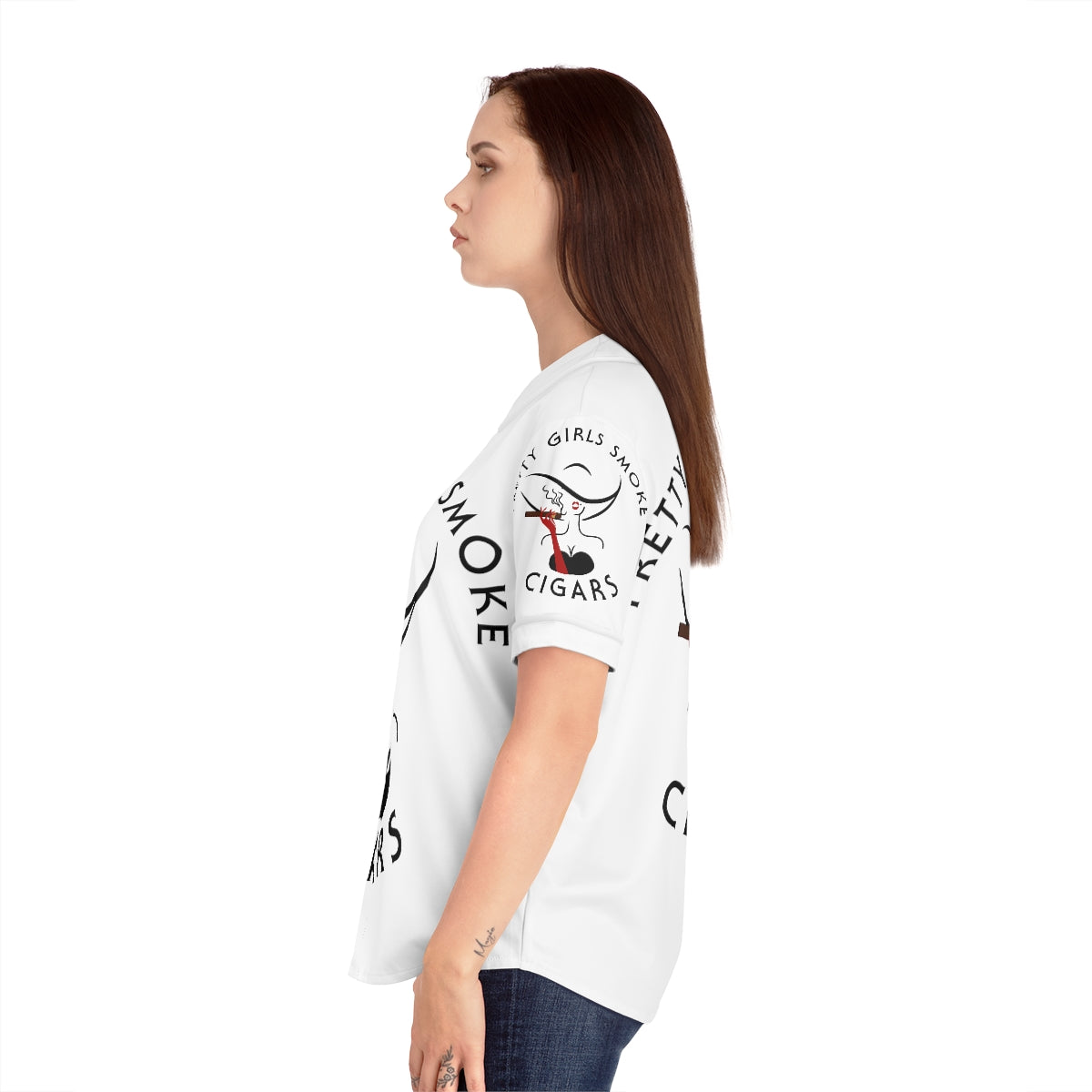 Pretty Girls Smoke Cigars Baseball Jersey